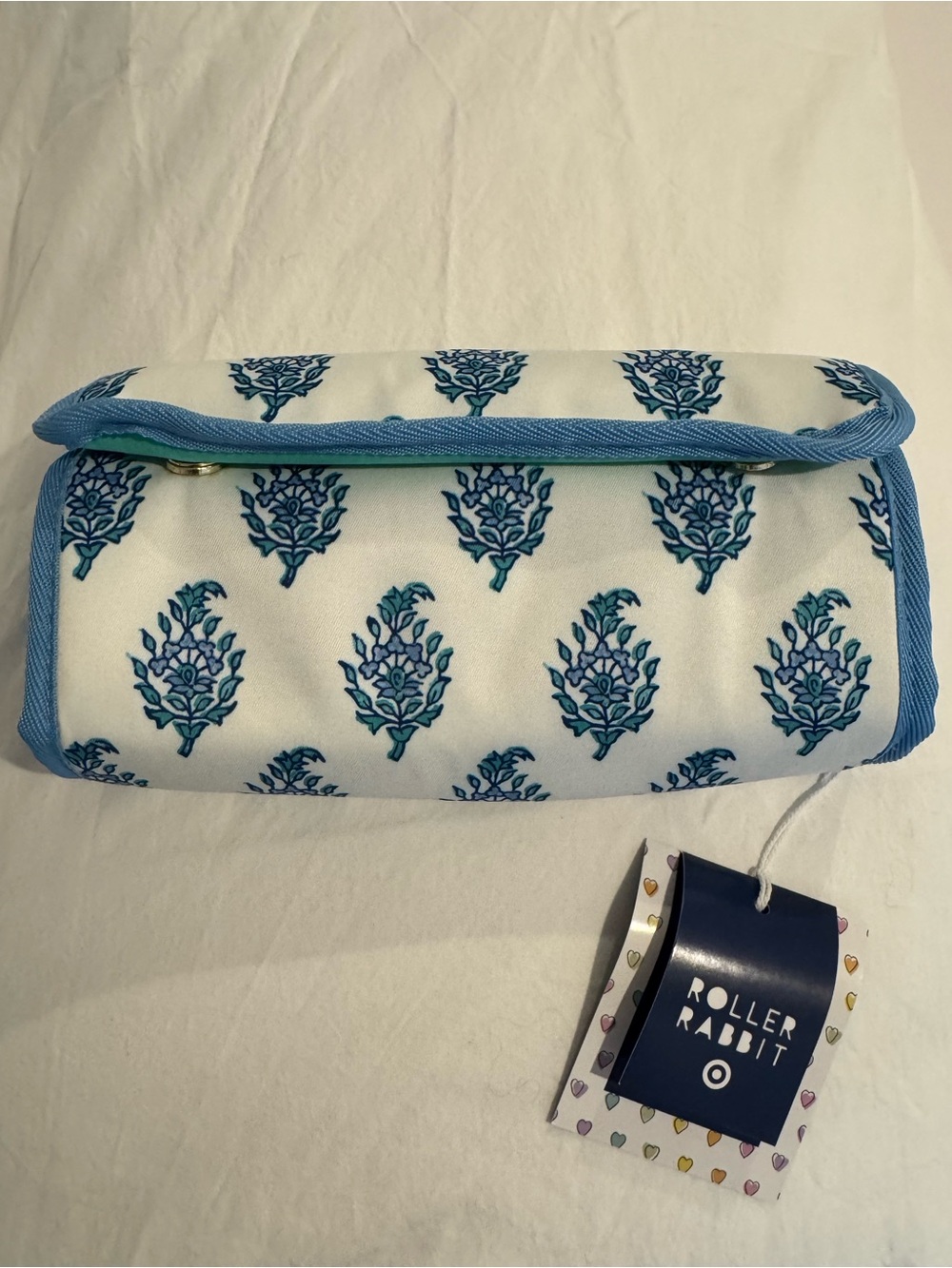 Roller Rabbit Blue Floral Jewelry Roll